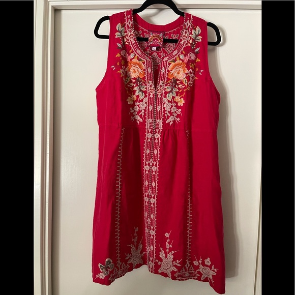 Johnny Was Dresses & Skirts - NWOT Johnny Was Red Linen Sleeveless Dress